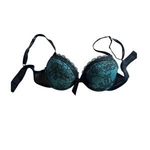 Native Intimates Blue Black Lace Bra - 34B